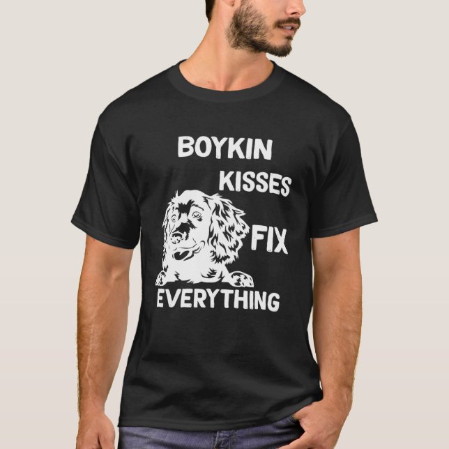 T-shirt Boykin Spaniel kisses fix everything  1 (Devant)