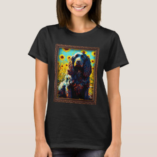 T-shirt Boykin Spaniel Painting Sunflower Flower Mom Women