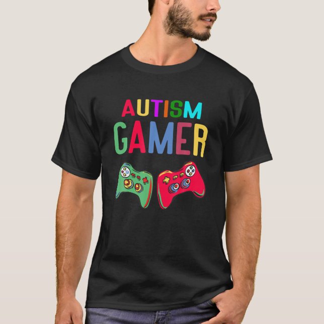 T-shirt Boys Autism Gamer Sensibilisation sur l'autisme Mo (Devant)