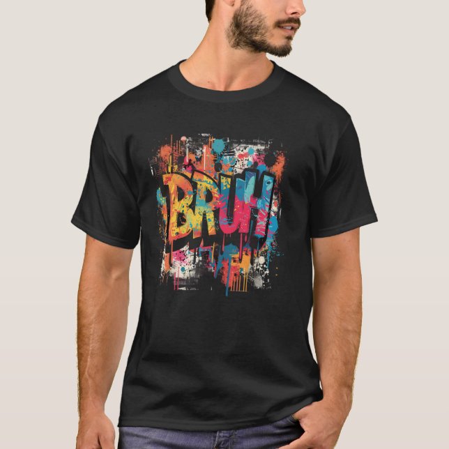 T-shirt Boys Bruh Mème Drôle Dire Ados Graffiti Aesthet (Devant)