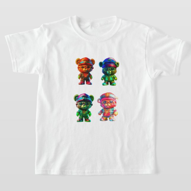 T-shirt Boys coton Teddy Bear Tee - shirts (Poser)