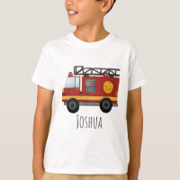 Boys Cute Pompier Moteur Camion et Nom