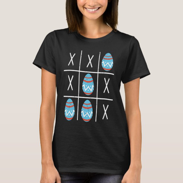 T-shirt Boys Easter Eggs Tic Tac Toe XO XO  2023 Easter (Devant)