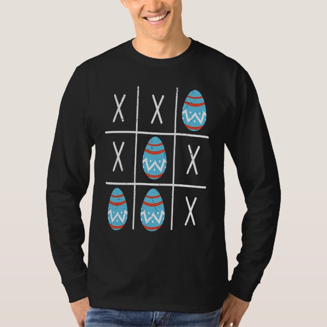 T-shirt Boys Easter Eggs Tic Tac Toe XO XO  2023 Easter (Devant)