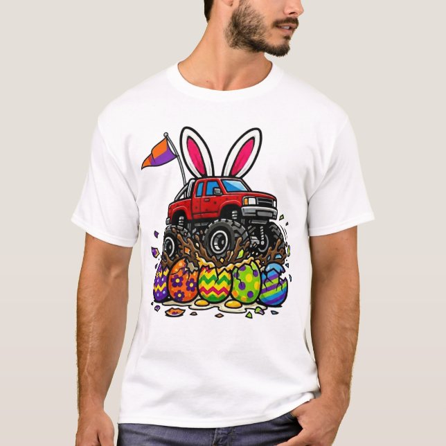 T-shirt Boys Easter Monster Truck Eggs Toddler Kids (Devant)