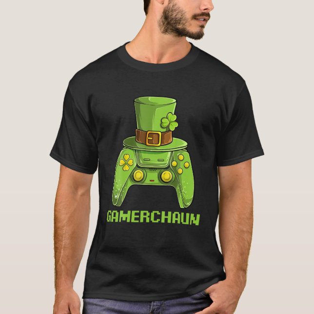T-shirt Boys Gamerchaun, Jeu vidéo St patrick Leprechau (Devant)