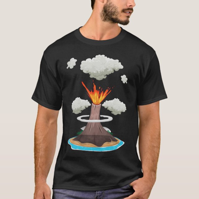 T-shirt Boys Girls Volcano Lover Cool Lava Cute Geology (Devant)