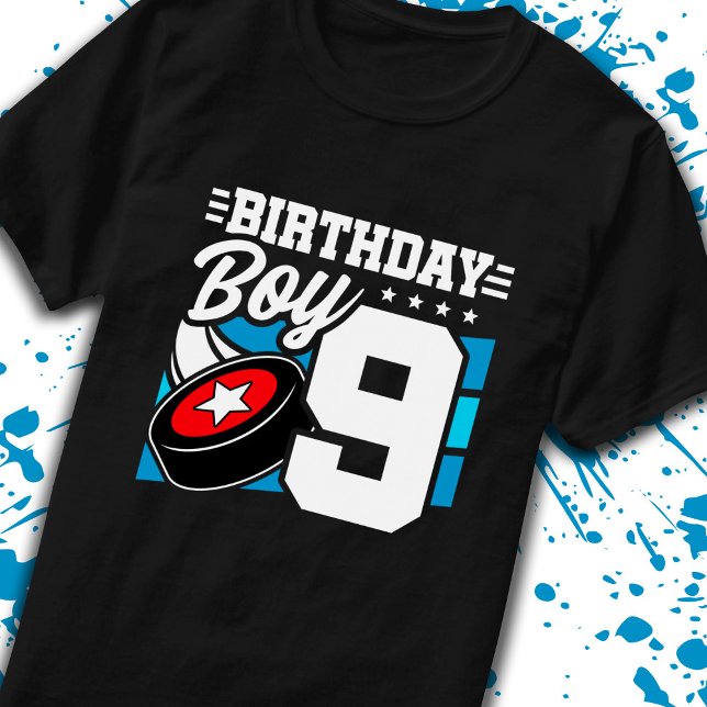 T-shirt Boys Hockey Anniversaire 9e Anniversaire 9 ans Gar (Créateur téléchargé)