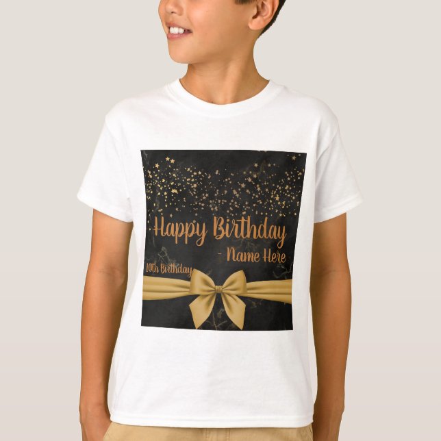 T-shirt Boys Kids Basic Happy Birthday wish Texte Image (Devant)
