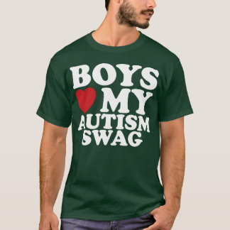 T-shirt Boys Love My Autism Swag Awareness Heart friends