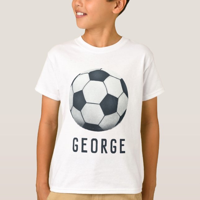 T-shirt Boys Modern Blue Soccer Jersey Nombre Sports (Devant)