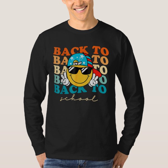 T-shirt Boys Smile Face Sunglasses   Kids Back To School (Devant)