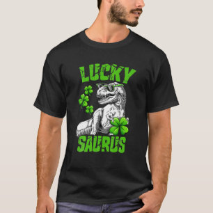 T-shirt Boys St Patricks Day Kids Dinosaur T Rex Lucky Sau