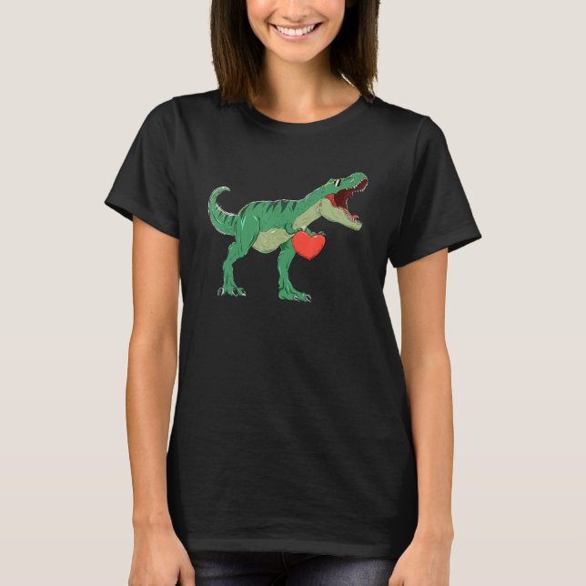 T-shirt Boys Valentines Day Shirt Kids T Rex Dinosaur I St (Devant)