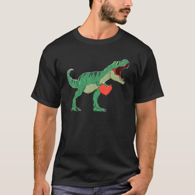 T-shirt Boys Valentines Day Shirt Kids T Rex Dinosaur I St (Devant)