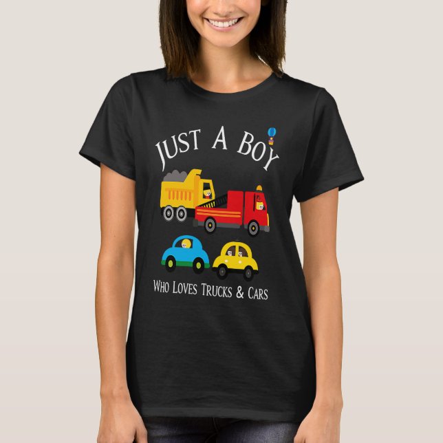 T-shirt Boys Who Love Trucks & Cars (Devant)