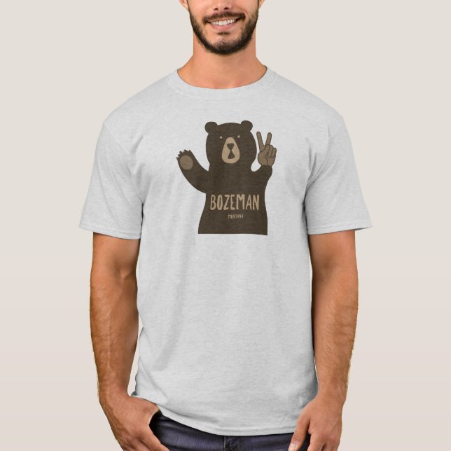 T-shirt Bozeman Montana Ours de la Paix (Devant)
