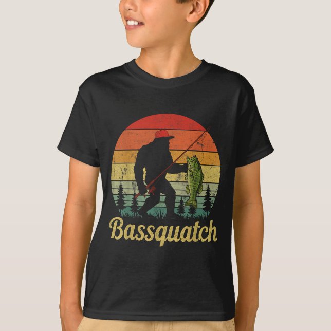 T-shirt Bquatch B Fishing Humor Bigfoot Ufo Sasquatch  (Devant)