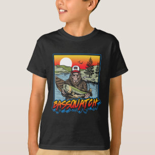 T-shirt Bquatch ! Funny B Fishing Sasquatch Retro 80s Fish