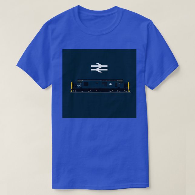 T-SHIRT BR BLUE CLASS 37 LOCOMOTIVE (Design devant)