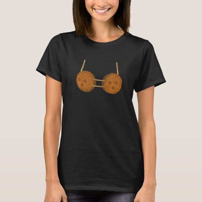 T-shirt Bra Bikini Top Coconut Style Parody Beach (Devant)