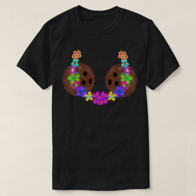 T-shirt Bra de coco Bikini Brassière Chaîne de fleurs de b (Design devant)