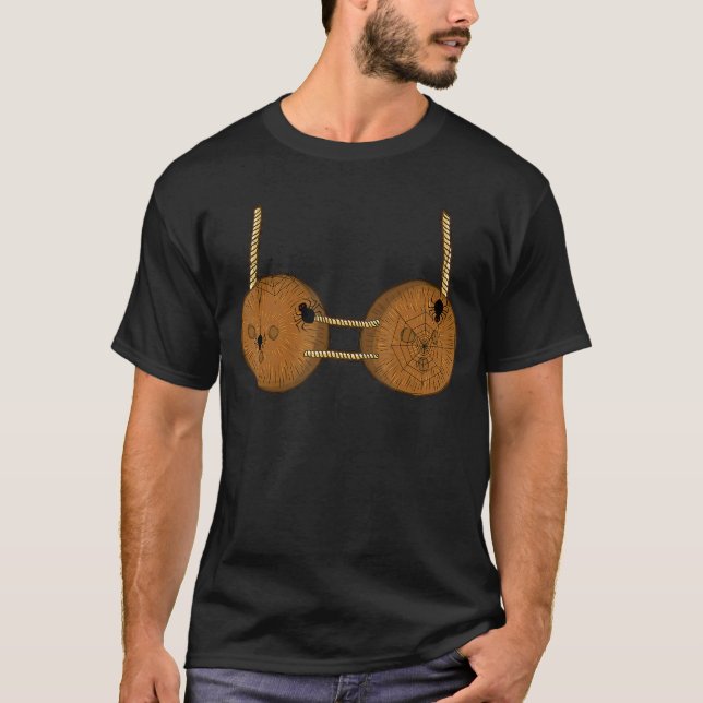 T-shirt Bra de noix de coco d'été Costume d'Halloween (Devant)