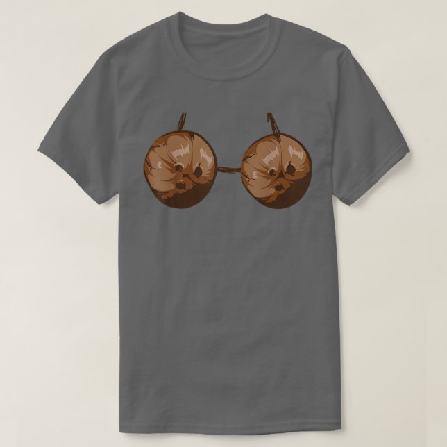 T-shirt Bra de noix de coco d'été Costume d'Halloween drôl (Design devant)