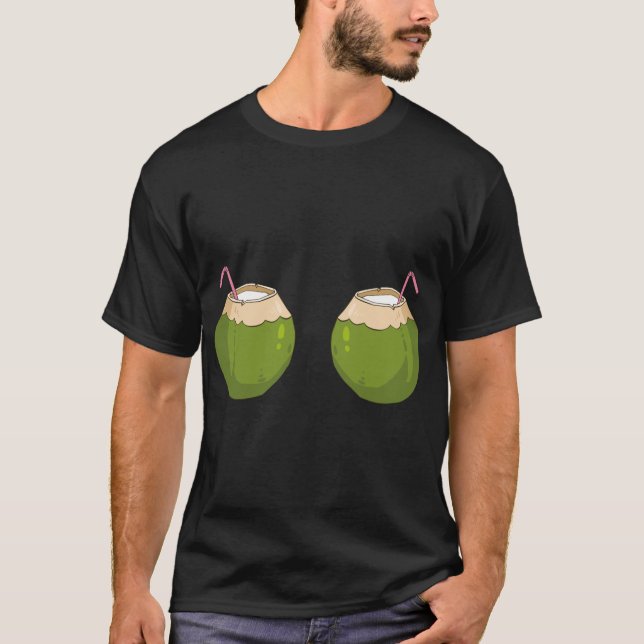 T-shirt Bra de noix de coco d'été Funny Coconut (Devant)