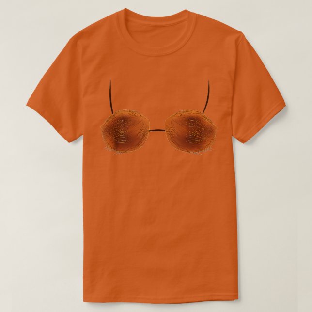 T-shirt Bra de noix de coco d'été Halloween Costum (Design devant)