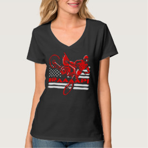 T-shirt Braaap American Flag Motocross Dirt Bike