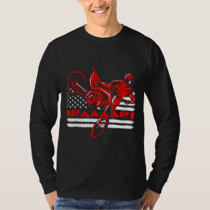 T-shirt Braaap American Flag Motocross Dirt Bike 1
