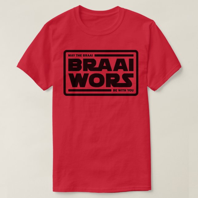 T-shirt Braai Braai Wors Noir (Design devant)