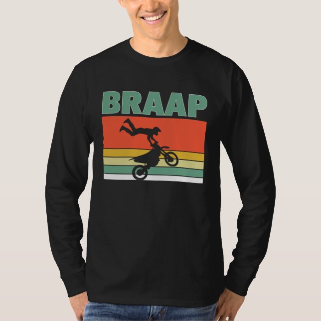 T-shirt Braap Like A Girl Retro Jump Offroad Driver Helmet (Devant)