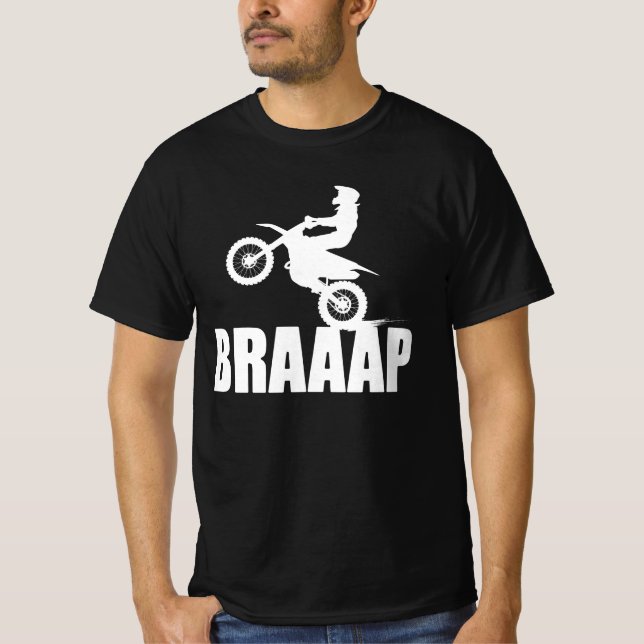 T-shirt BRAAP Motorcross Deux AVC Power Dirtbike Rider T (Devant)