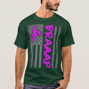 T-shirt Braap vintage USA Flag Girls Motocross Dirt