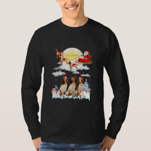 T-shirt Bracco Italiano Chien Père Noël Sleigh Christmas L