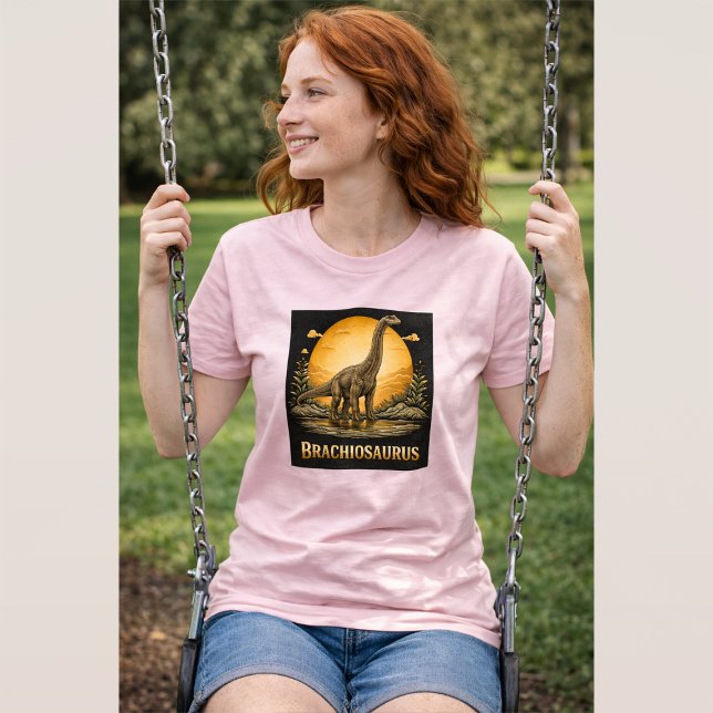 T-Shirt Brachiosaure Dinosaure Préhistorique Lune (Créateur téléchargé)