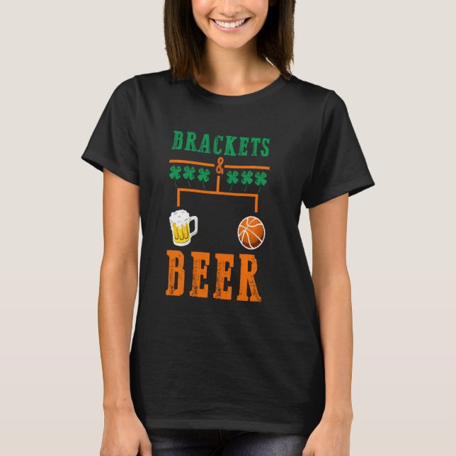 T-shirt Brackets Et La Marche De La Bière Basketball Colle (Devant)