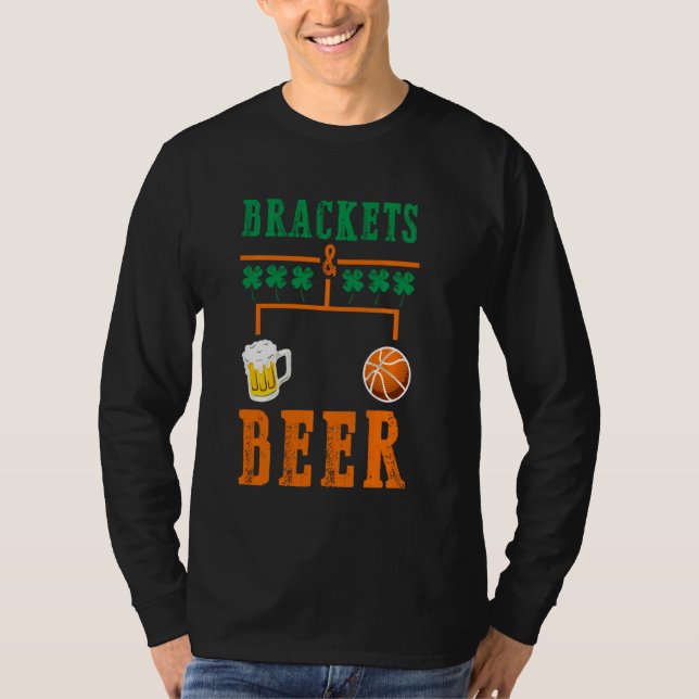 T-shirt Brackets Et La Marche De La Bière Basketball Colle (Devant)