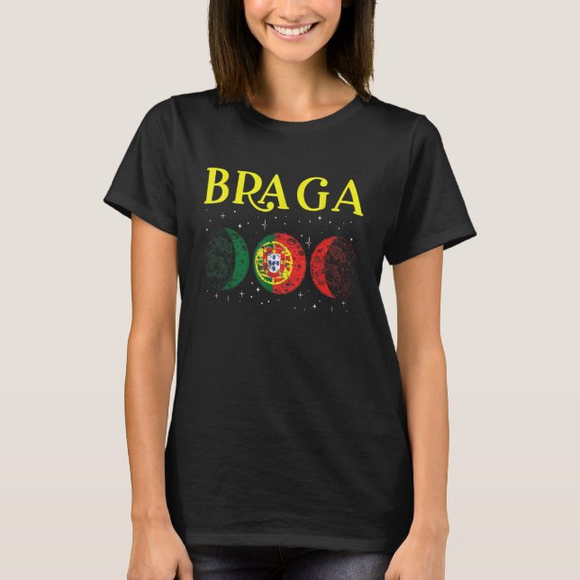 T-shirt Braga Portuguese City Retro Portugal Flag (Devant)