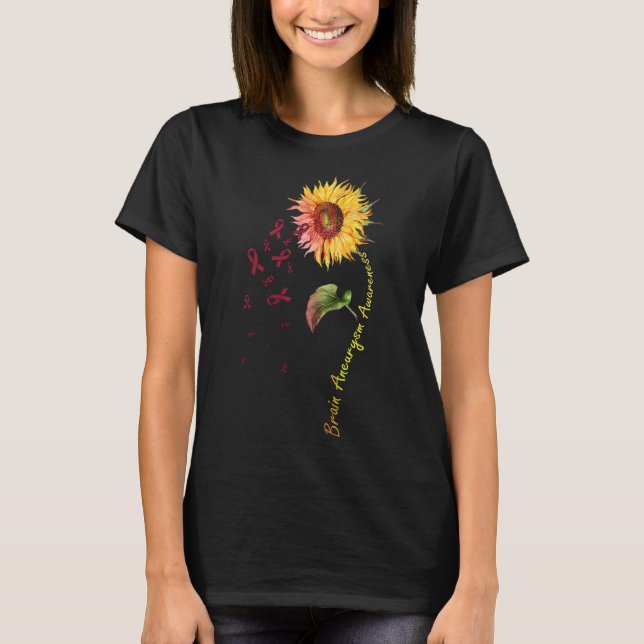 T-shirt Brain Aneurysm Awareness Sunflower 1  (Devant)