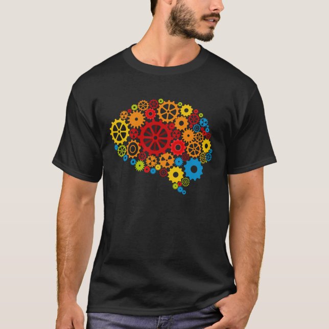 T-shirt brain as gears (Devant)