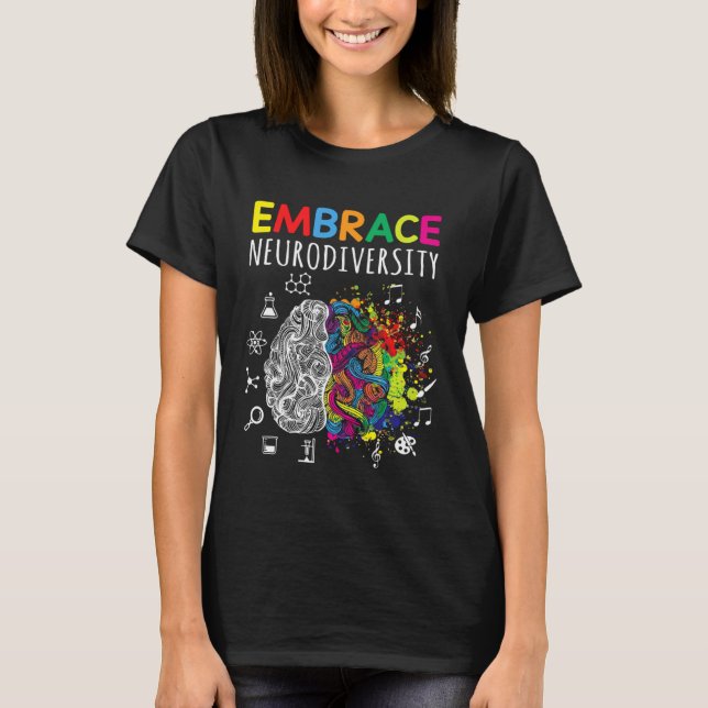 T-shirt Brain Embrace Neurodiversity Autism Awareness Mont (Devant)