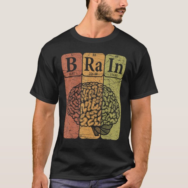 T-shirt Brain Periodic Table Elements Neurologist Retro Ne (Devant)