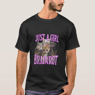 T-shirt Brainrot de chat Mème Pour Femmes Filles Enfants c