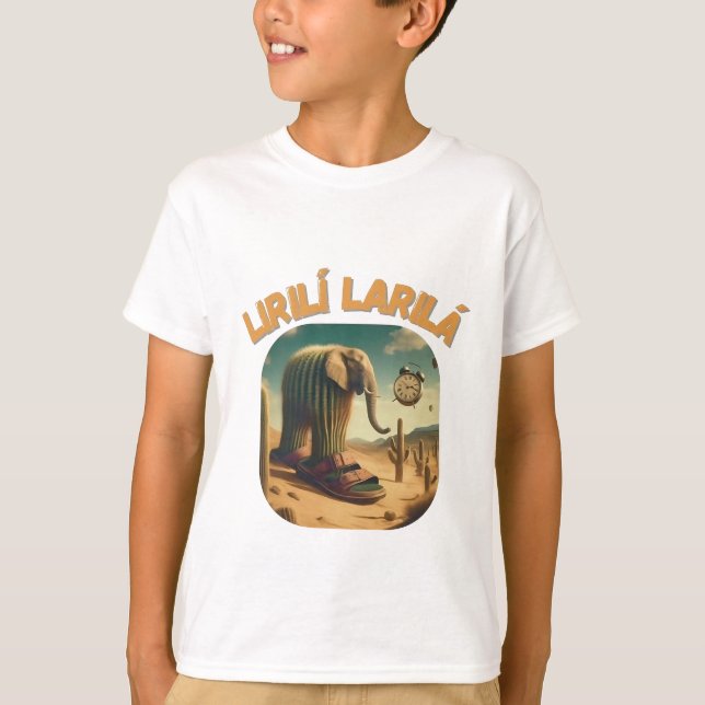 T-shirt BrainRots Lirili Larila | Elephant with Cactus Bod (Devant)