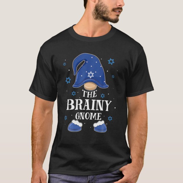 T-shirt Brainy Gnome Hanoukka juive jumelage famille Noël (Devant)
