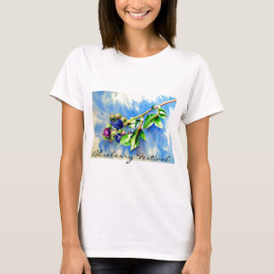 T-shirt Branche de bleuet, aquarelle