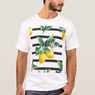 T-shirt Branche de citron : lisière d'aquarelle d'agrumes